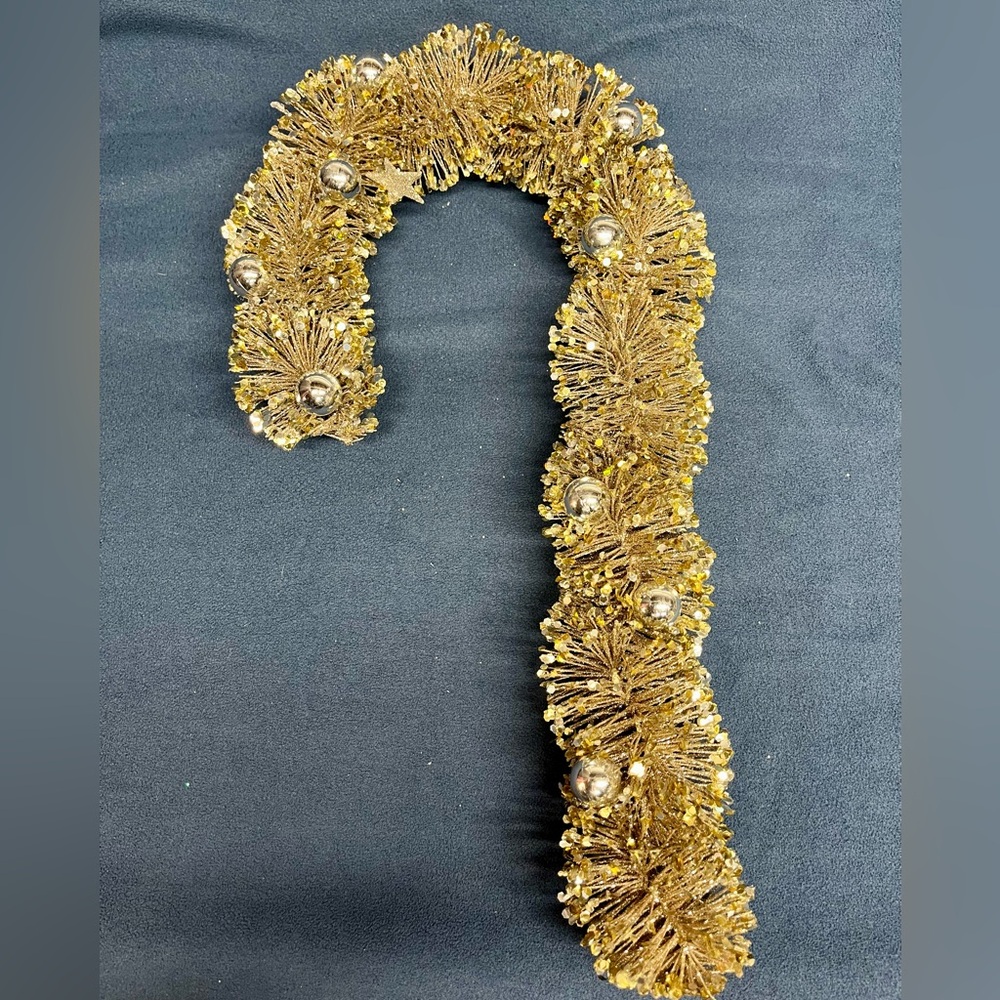 Gold & Silver Decorative Candy Cane Shaped retro decor 🎄🎄🎅🏻🎄🎄